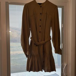 Large Banana Republic drop waist belted midi dress.